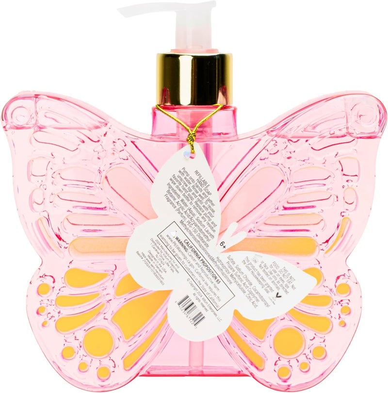 simple pleasures Pink Butterfly Honeysuckle Scented Liquid Hand Soap Dispenser - Plastic Novelty Decorative Refillable Hand Pump for Kitchen Countertops and Bathroom Sinks 500ML - Image 5